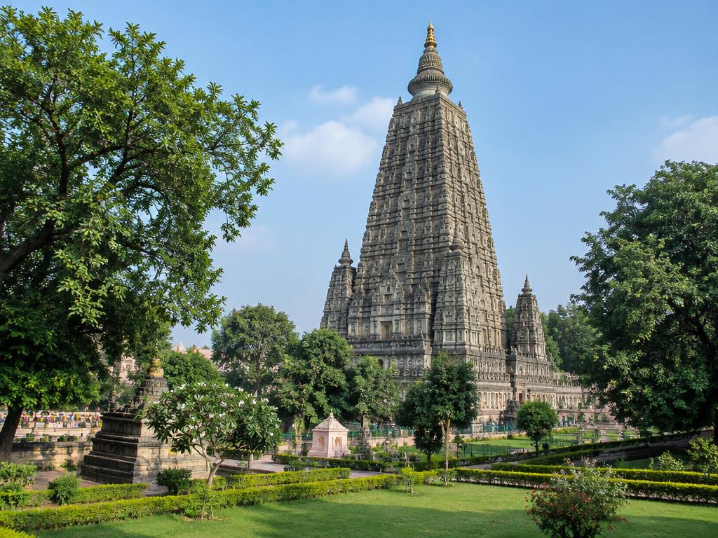 Illustration of Mahabodhi Temple in Bodh Gaya